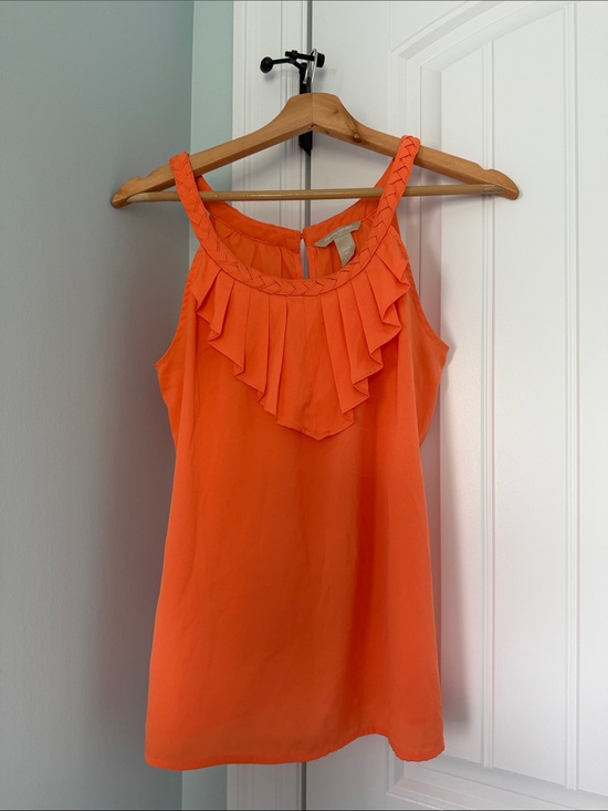 Banana Republic Tops - Banana Republic Orange Braided-Neck Ruffle Camisole